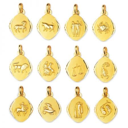 Pendentif signe astrologique zodique or